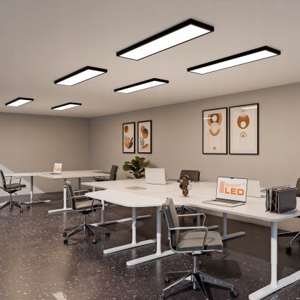 LED overflademonteret panel 60W/230V 30x120 cm sort