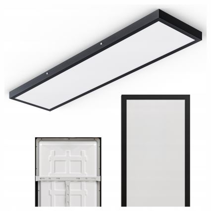 LED overflademonteret panel 60W/230V 30x120 cm sort