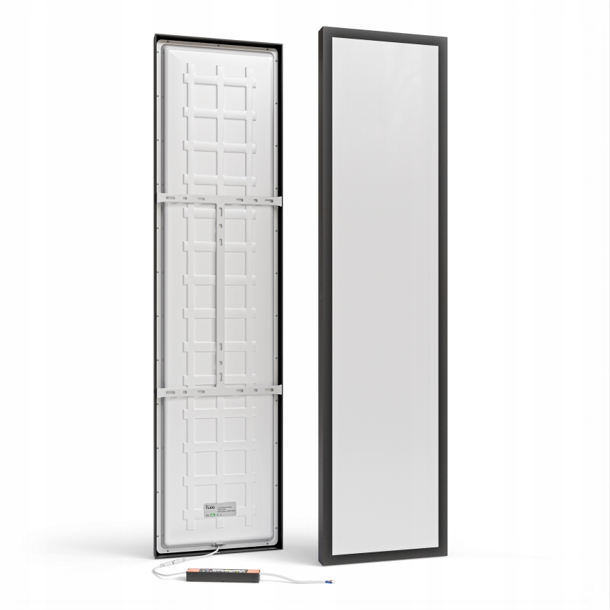 LED overflademonteret panel 60W/230V 30x120 cm sort