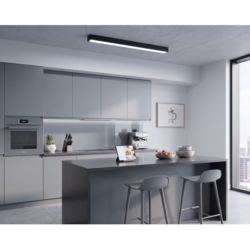 LED Overflademonteret/pendel på kabel LED/44W/230V 6000K 120 cm sort