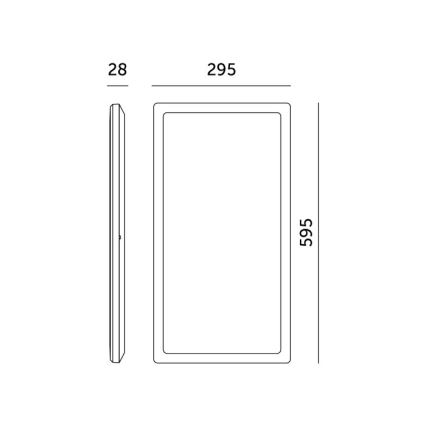 LED Overflademonteret panel NIVERA LED/32W/230V IP54 3000/4000/6000K 29,5x59,5 cm sort