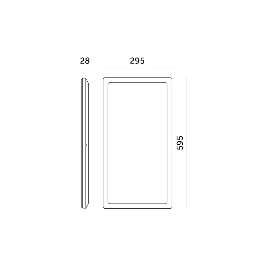 LED Overflademonteret panel NIVERA LED/32W/230V IP54 3000/4000/6000K 29,5x59,5 cm sort