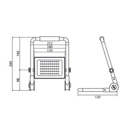 LED Oversvømmelseslys med stativ ADVIVE WORK LED/50W/230V IP65