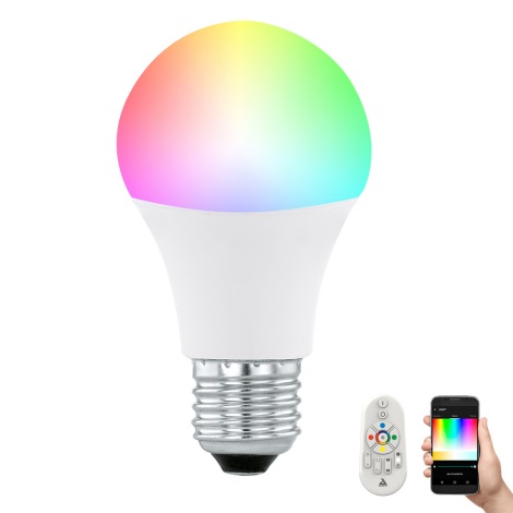 frost alias scarp LED-pære dæmpbar RGB-farver CONNECT E27/9W + fjernbetjening - Eglo 11585 |  Lampemania
