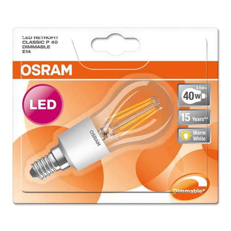 LED-pære dæmpbar STAR CLASSIC P40 2700K – Osram Lampemania
