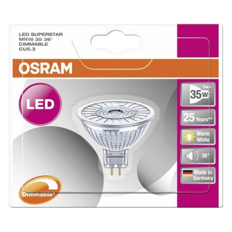 LED-pære dæmpbar GU5,3/5W/230V - Osram | Lampemania