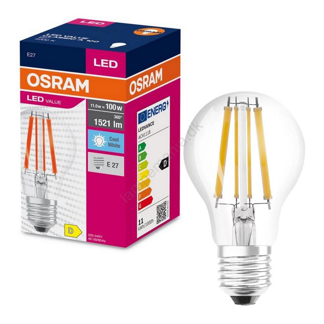 LED-pære FILAMENT A100 E27/11W/230V 4000K - Osram | Lampemania