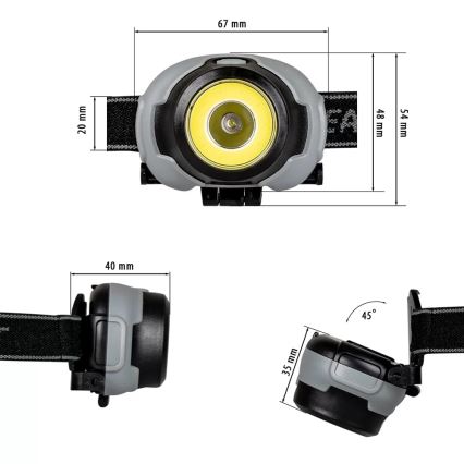 LED pandelampe 2xLED/3xAAA IP44 170 lm