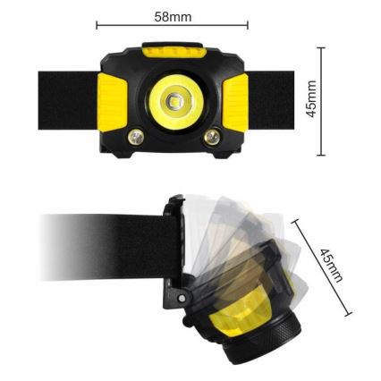 LED Pandelampe 2xLED/5W/3xAAA + LED/3W