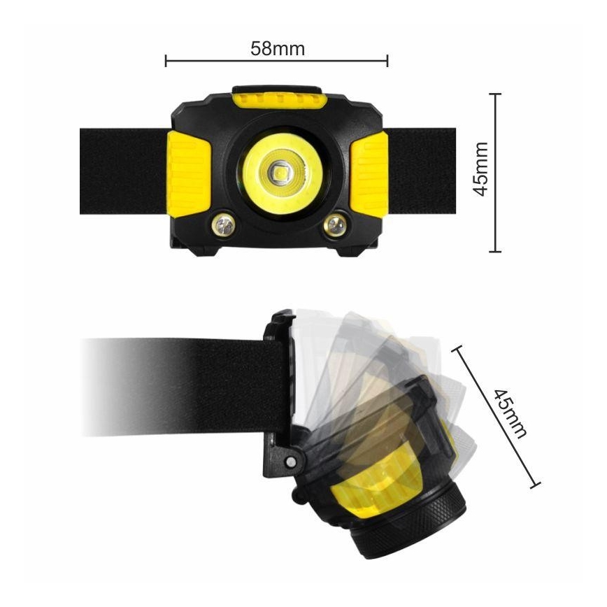 LED Pandelampe 2xLED/5W/3xAAA + LED/3W