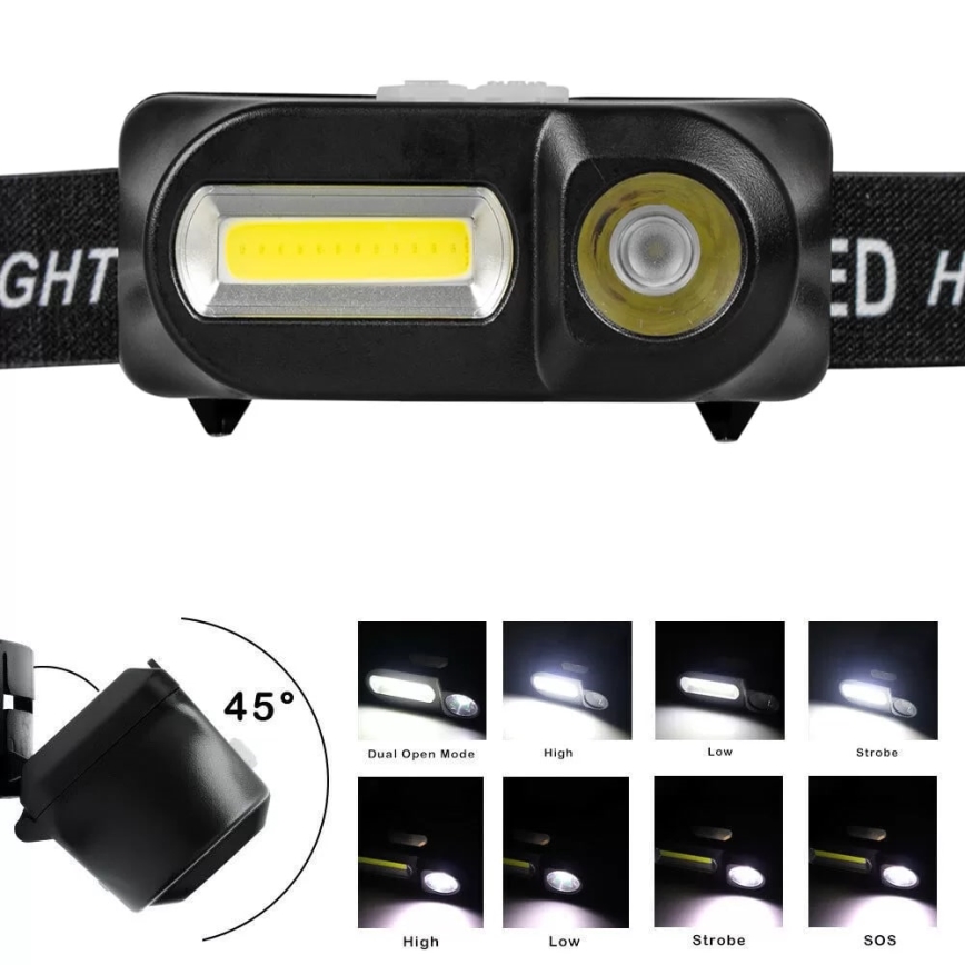 LED pandelampe dæmpbar og genopladelig 2xLED/5V IP44 210 skinnende 2000 mAh