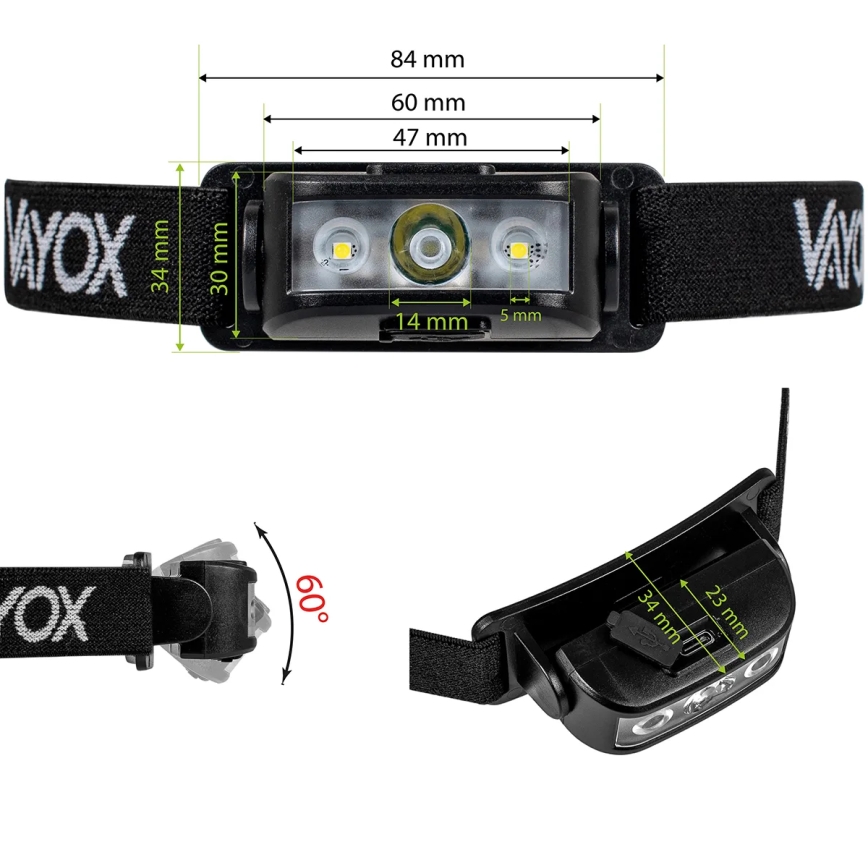 LED pandelampe dæmpbar og genopladelig 3xLED/5V IPX4 100 skinnende 1200 mAh