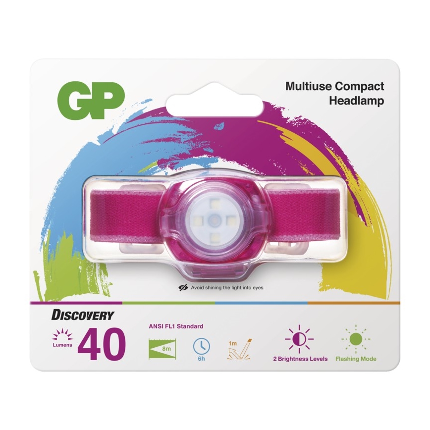 LED Pandelampe GP EVERYBODY 4xLED/2×CR2025 lyserød