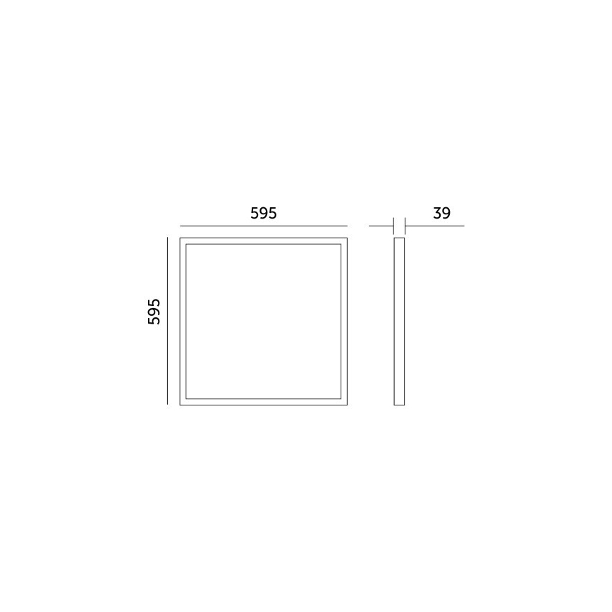 LED panel BRISBANE LED/36W/230V 4000K 59,5x59,5 cm sort