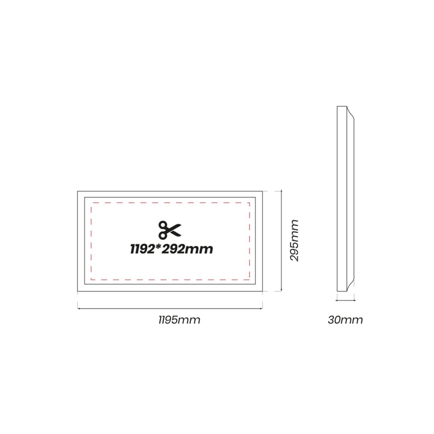 LED panel LED/48W/230V 4000K 120x30 cm