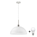 LED pendel 1xE27/60W/230V hvid