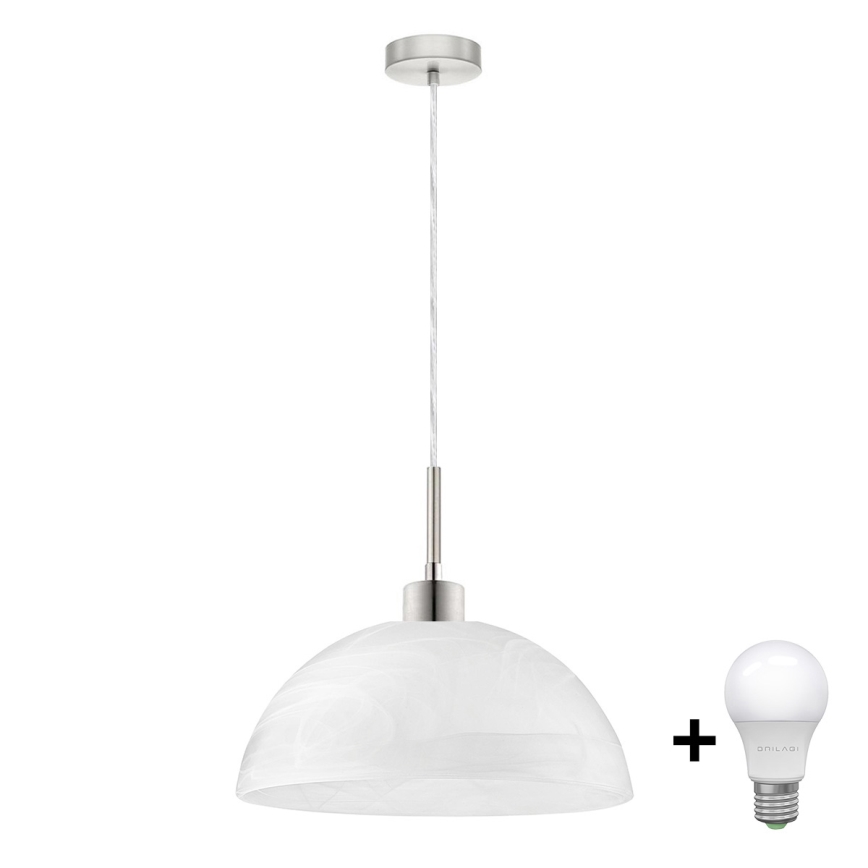 LED pendel 1xE27/60W/230V hvid