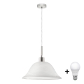 LED pendel 1xE27/60W/230V hvid