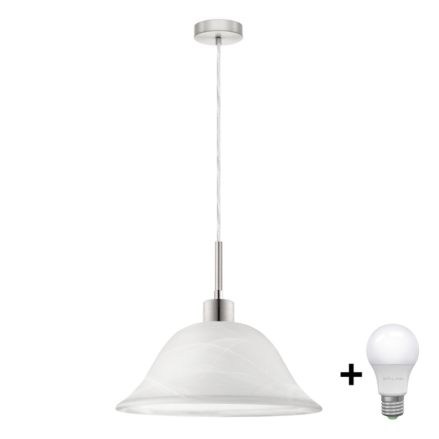 LED pendel 1xE27/60W/230V hvid