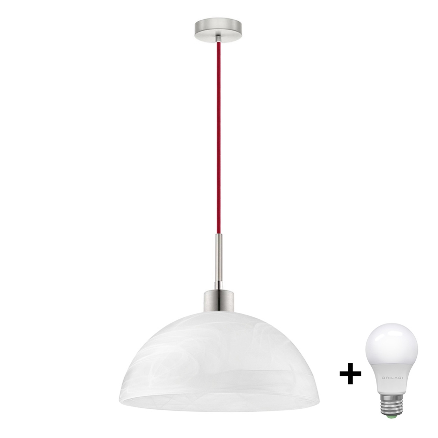 LED pendel 1xE27/60W/230V hvid
