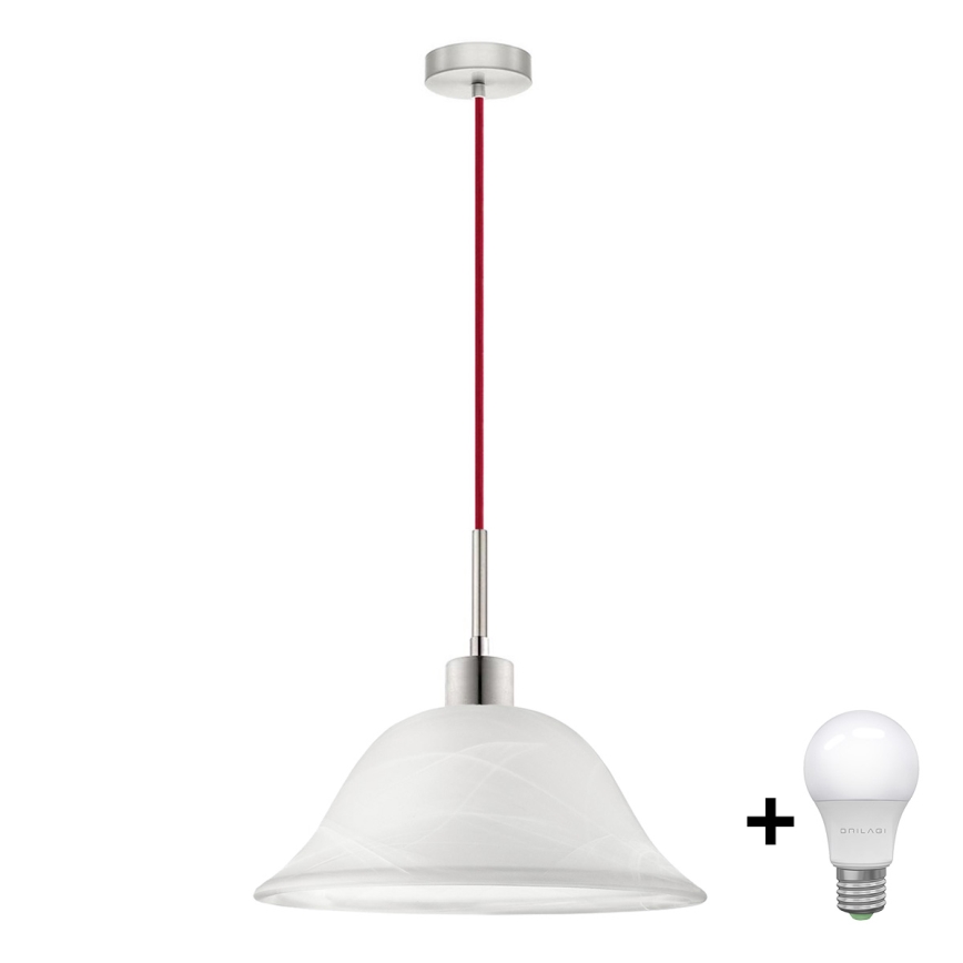 LED pendel 1xE27/60W/230V hvid