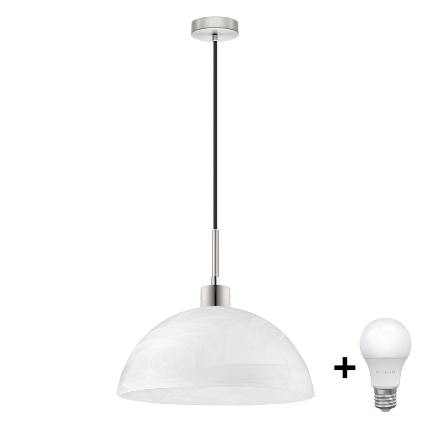 LED pendel 1xE27/60W/230V hvid