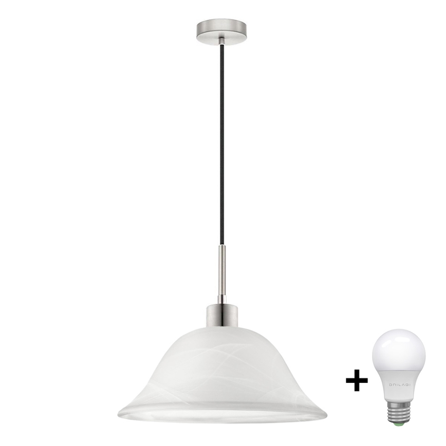 LED pendel 1xE27/60W/230V hvid