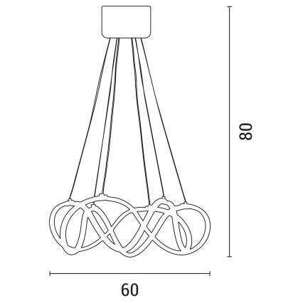 LED pendel 2xLED/27W/230V 3000/4000/6000K sort
