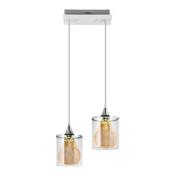 LED pendel 2xLED/5W/230V hvid/transparent