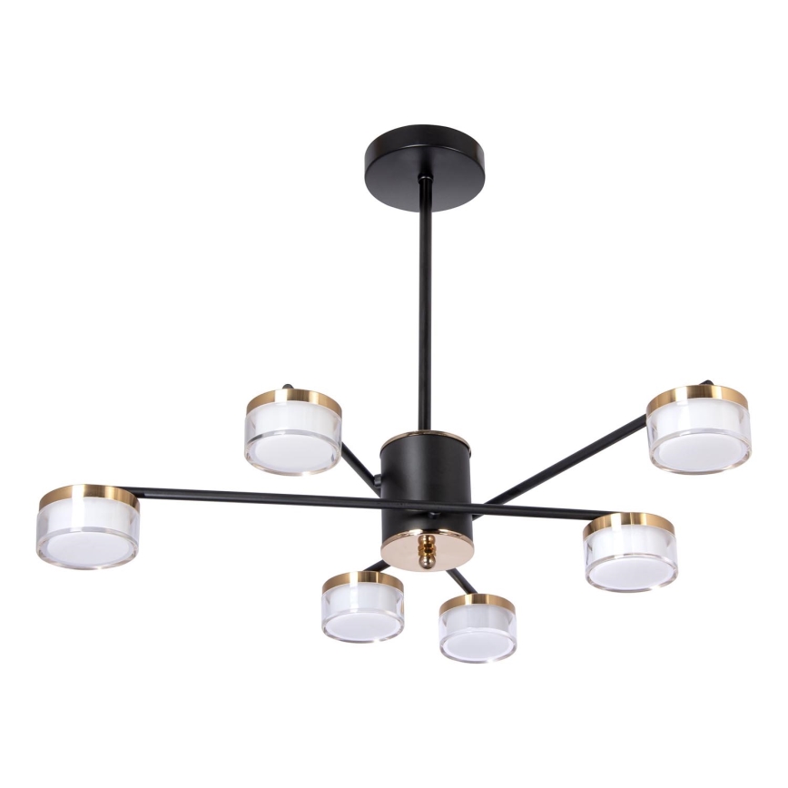 LED pendel 6xLED/6W/230V 3000-6500K diameter 59 cm guldfarvet/sort