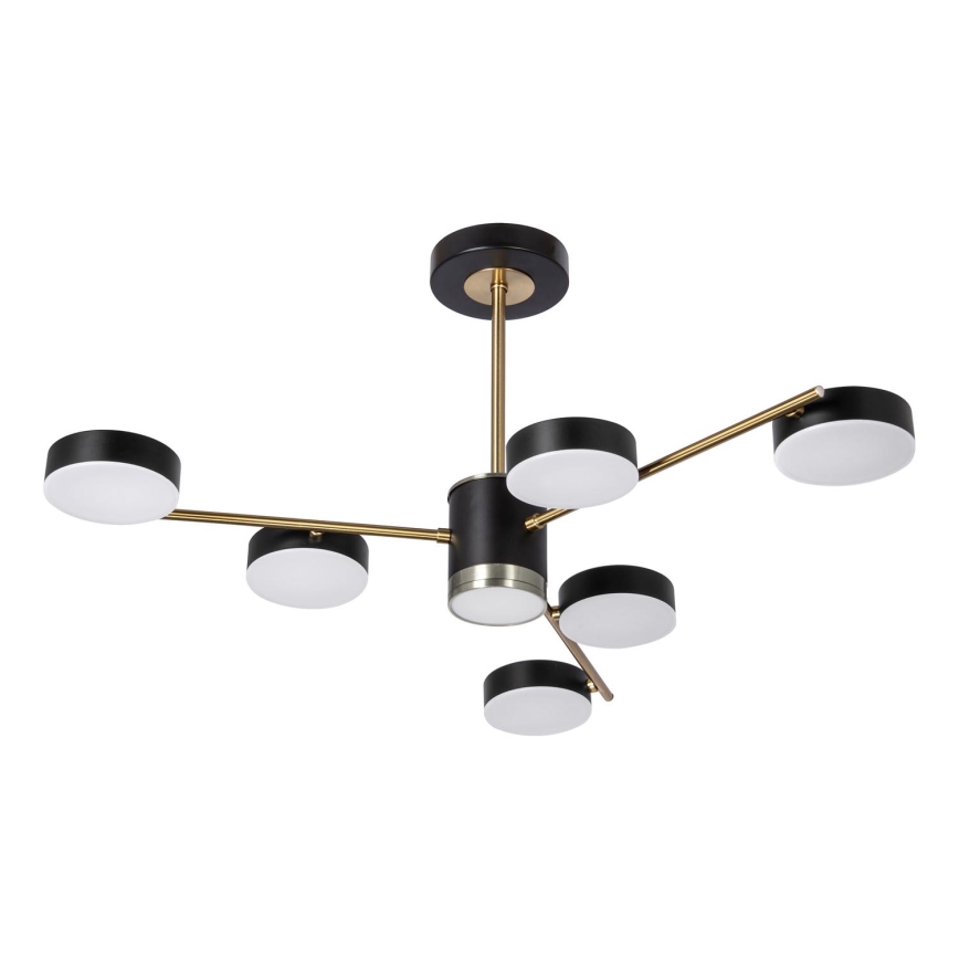 LED pendel 6xLED/7W/230V + LED/6W 3000 - 6000K diameter 69 cm guldfarvet/sort