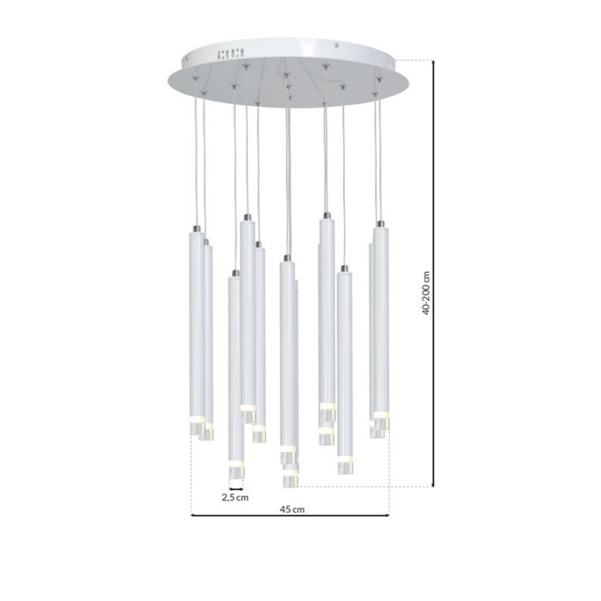 LED pendel ALBA 12xLED/1W/230V hvid