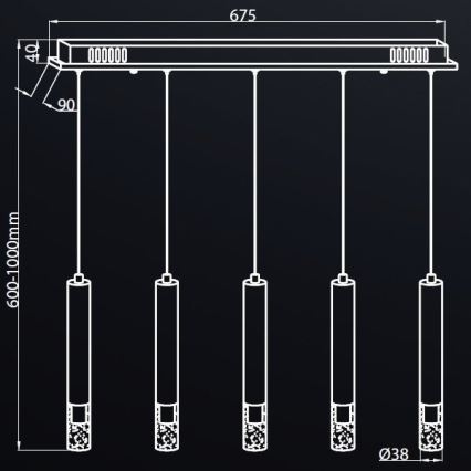 LED pendel ALBA 5xLED/25W/230V hvid