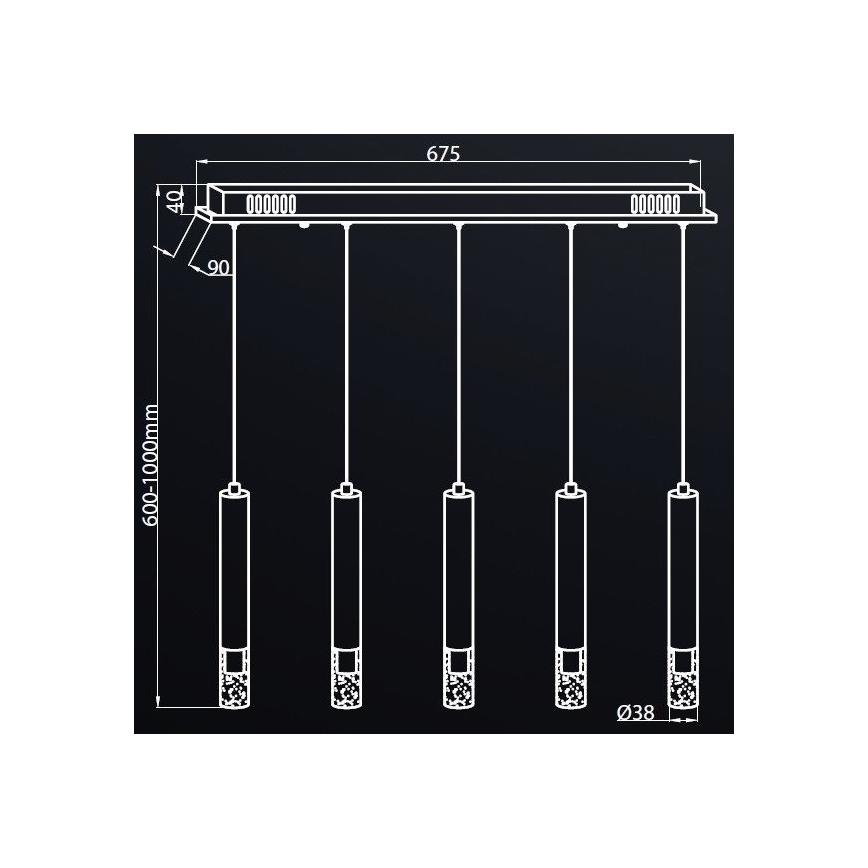 LED pendel ALBA 5xLED/25W/230V hvid