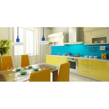 LED pendel ALBENE ECO 1xE27/24W/230V blå