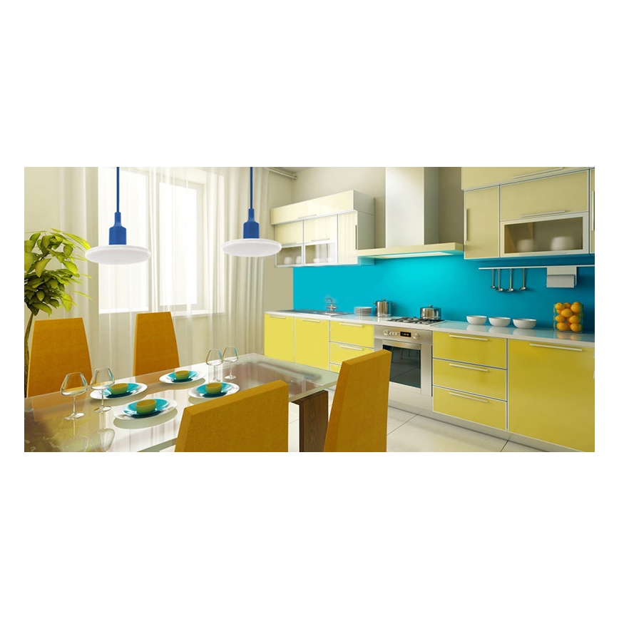 LED pendel ALBENE ECO 1xE27/24W/230V blå