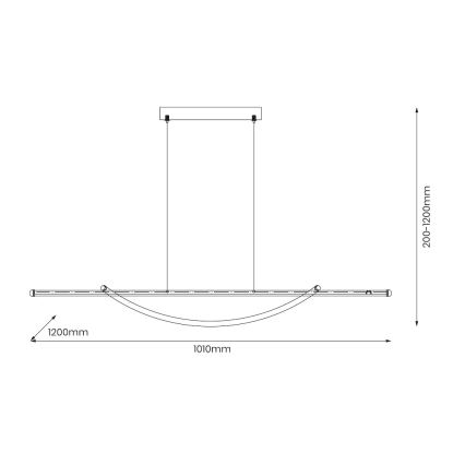 LED pendel AMBAR LED/35W/230V sort