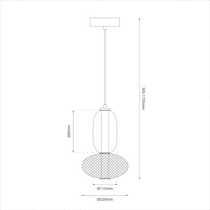 LED pendel ARAME LED/15W/230V diameter 22 cm sort