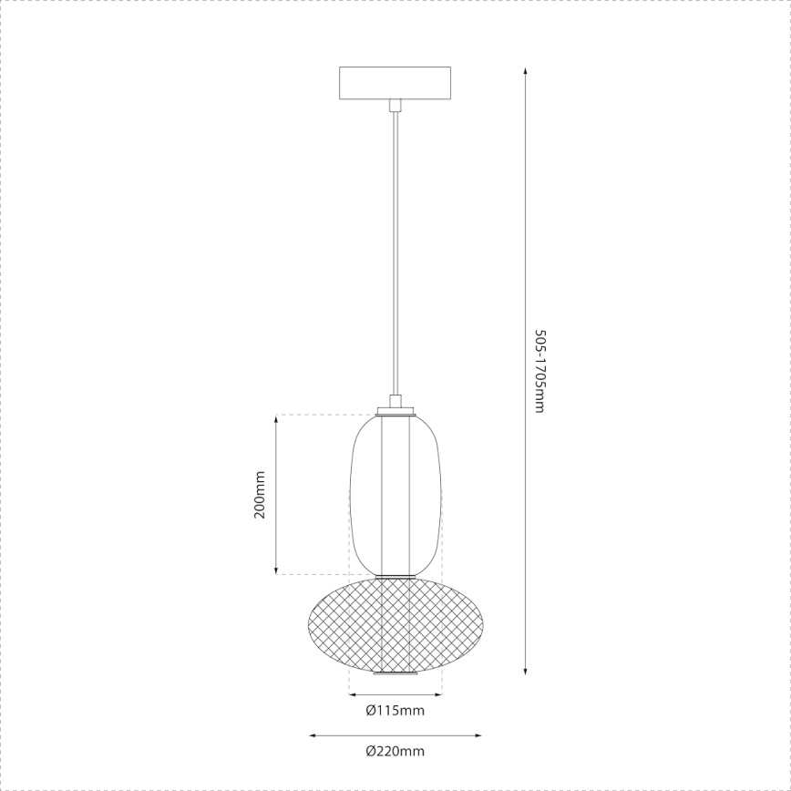 LED pendel ARAME LED/15W/230V diameter 22 cm sort
