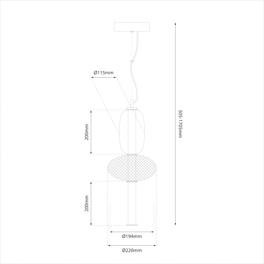 LED pendel ARAME LED/23W/230V diameter 22 cm sort