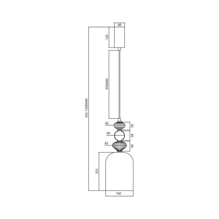 LED pendel ARTE LED/12W/230V diameter 16 cm messing