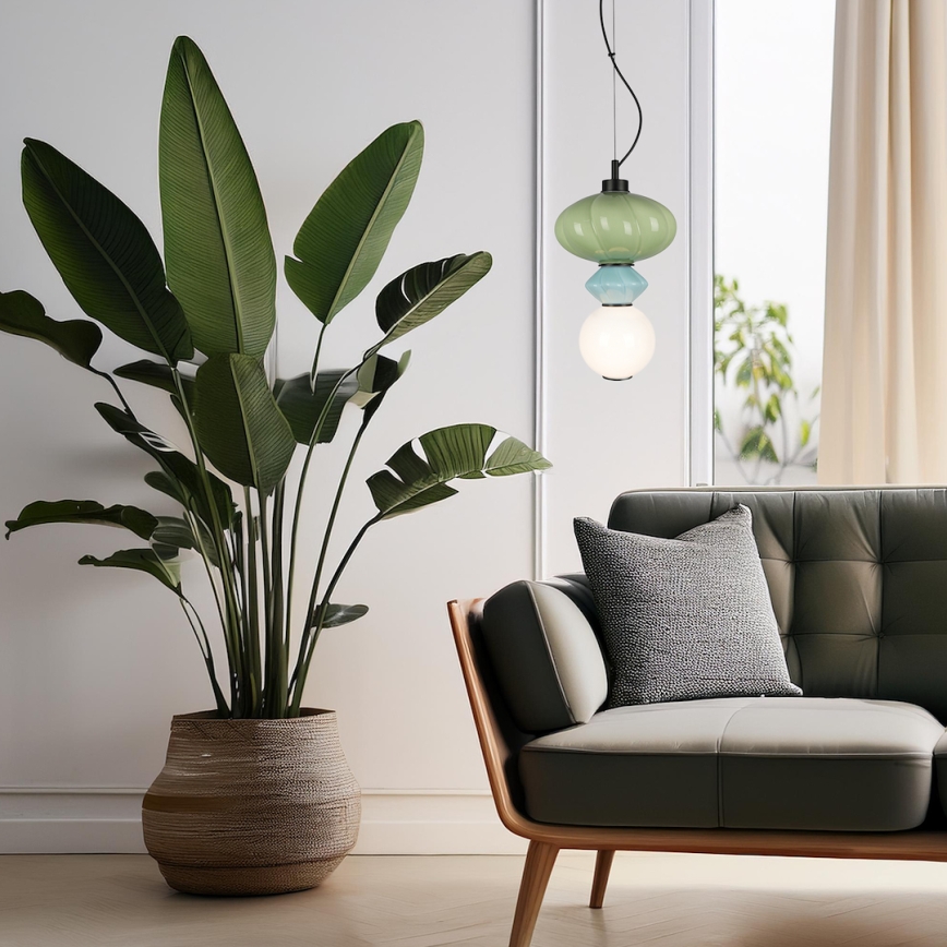 LED pendel ASCOLI LED/8W/230V diameter 20 cm grøn/blå