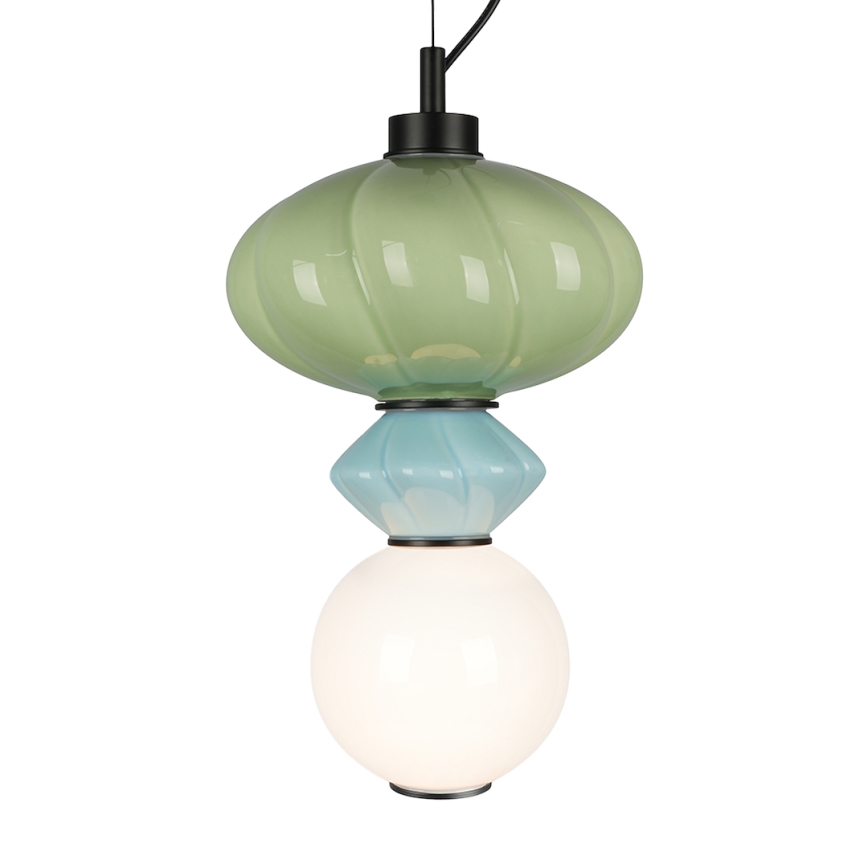 LED pendel ASCOLI LED/8W/230V diameter 20 cm grøn/blå