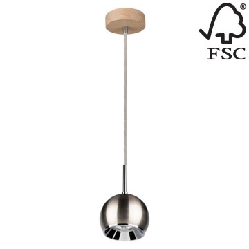 LED pendel BALL WOOD 1xGU10/5W/230V mat eg - FSC-certificeret