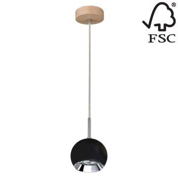 LED pendel BALL WOOD 1xGU10/5W/230V mat eg - FSC-certificeret