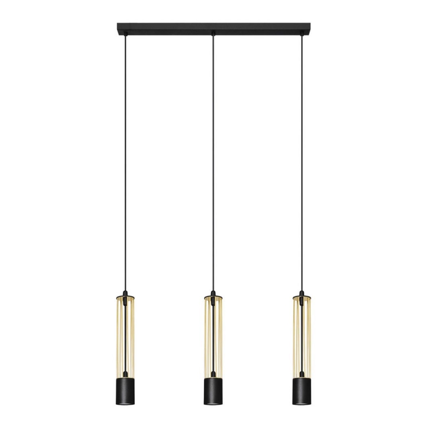 LED Pendel BARS 3xGU10/4,8W/230V guldfarvet/sort