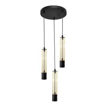 LED pendel BARS 3xGU10/4,8W/230V sort/guldfarvet
