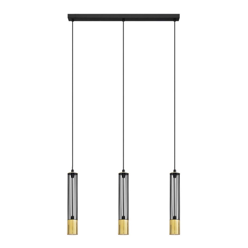 LED Pendel BARS 3xGU10/4,8W/230V sort/gylden