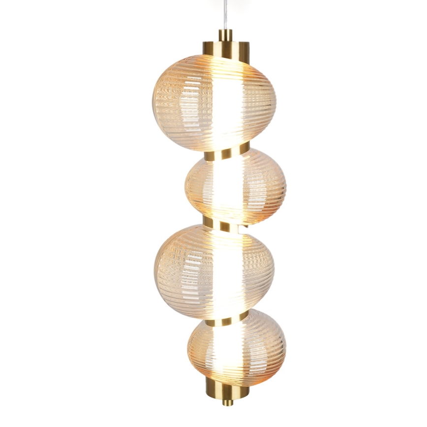 LED pendel BOLLA LED/17W/230V diameter 16 cm guldfarvet/røget