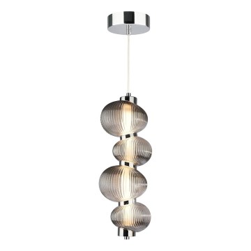 LED pendel BOLLA LED/17W/230V diameter 16 cm skinnende krom/røget
